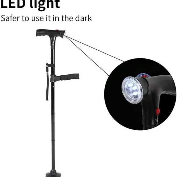 Folding Cane LED‎ Walking Cane for Seniors Light Safety Walking Faith Sticks - Picture 6 of 7